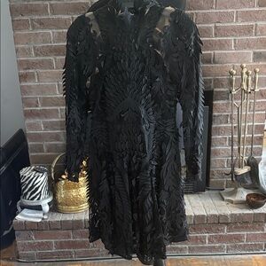 Thurley Black Long-Sleeve Embellished Cocktail Dress